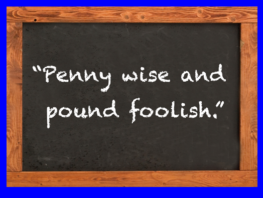 penny wise and pound foolish