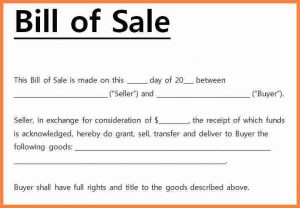 Contracts and Business Agreements Bills of Sale