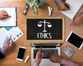 legal ethics on chalkboard