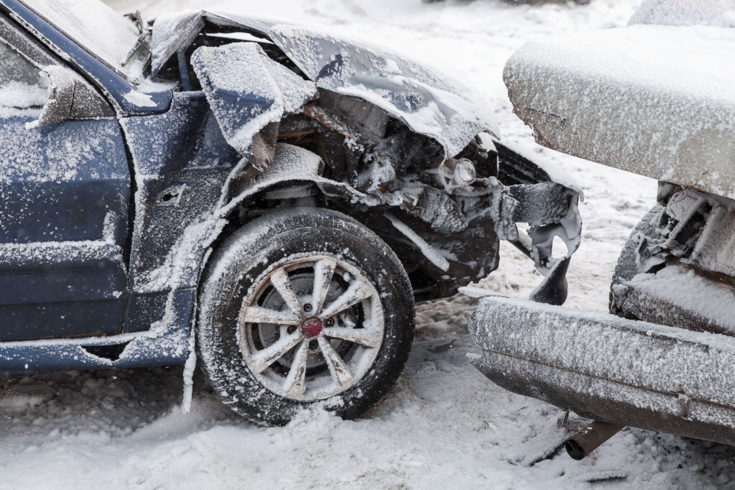 what to do when snow and ice cause a crash