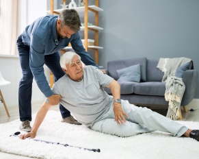 who is responsible for a senior's slip and fall when using home caregivers NJ