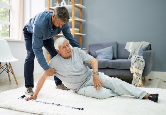 who is responsible for a senior's slip and fall when using home caregivers NJ
