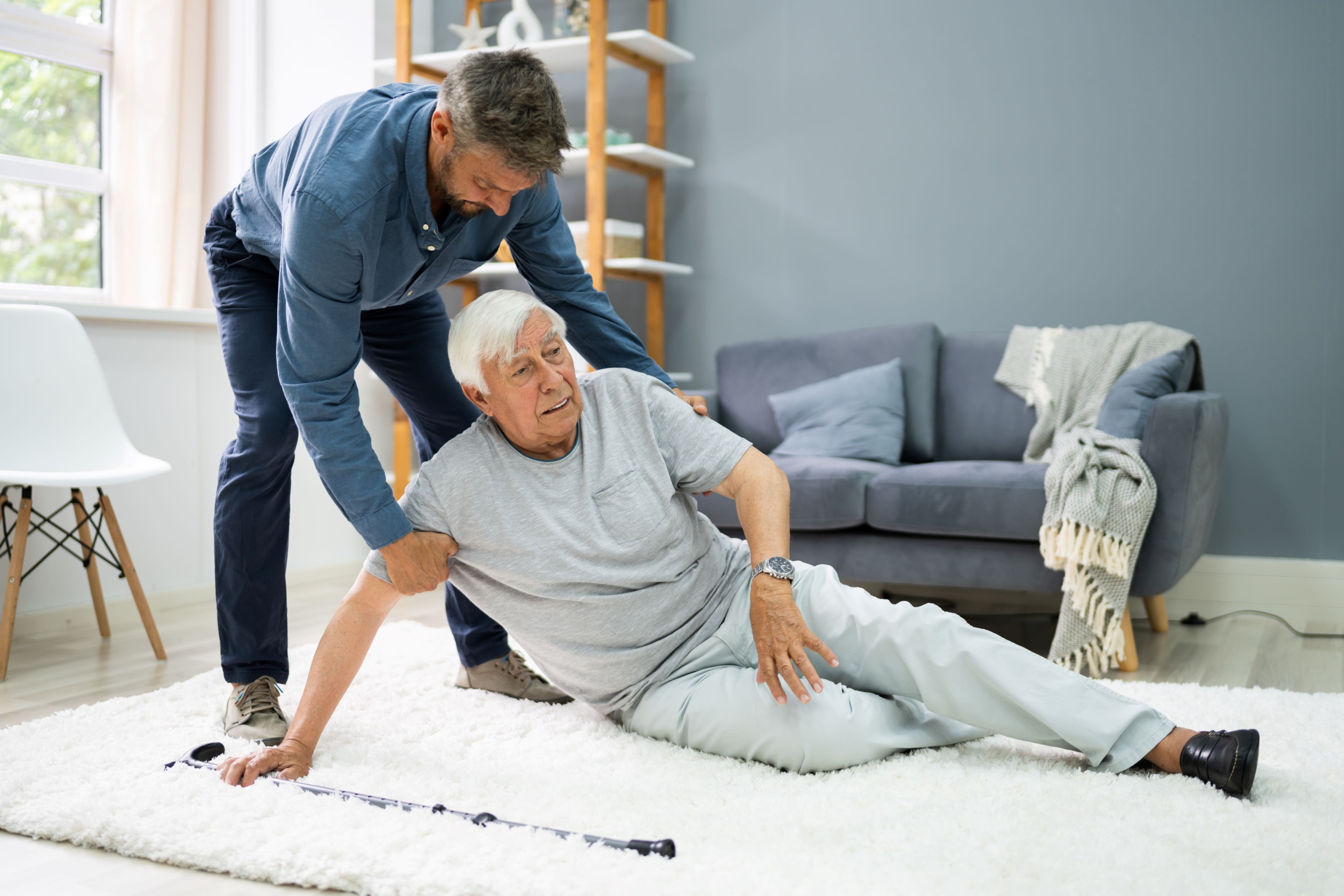 who is responsible for a senior's slip and fall when using home caregivers NJ